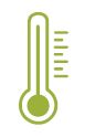 Ikon, grön termometer